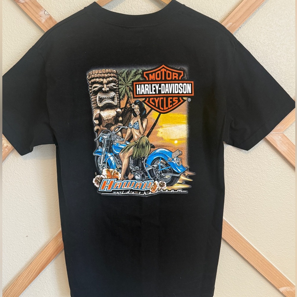 Harley Davidson of Hawaii Ride The Dream T shirt sz M Black Crew Neck Motorcycle